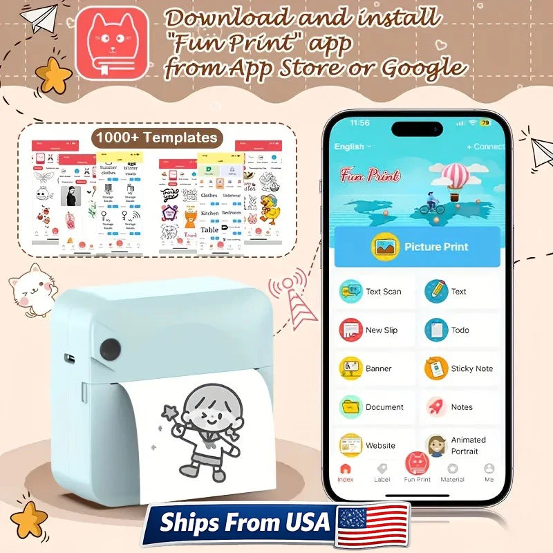 Portable Mini Sticker Printer(Thermal Printer)