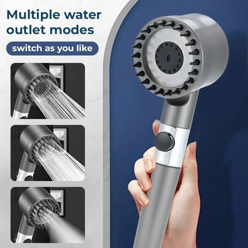 High Pressure Filtered Shower Head with Handheld 3 Spray Modes 1.5M Hose Anti Clog Nozzles for  Bathroom