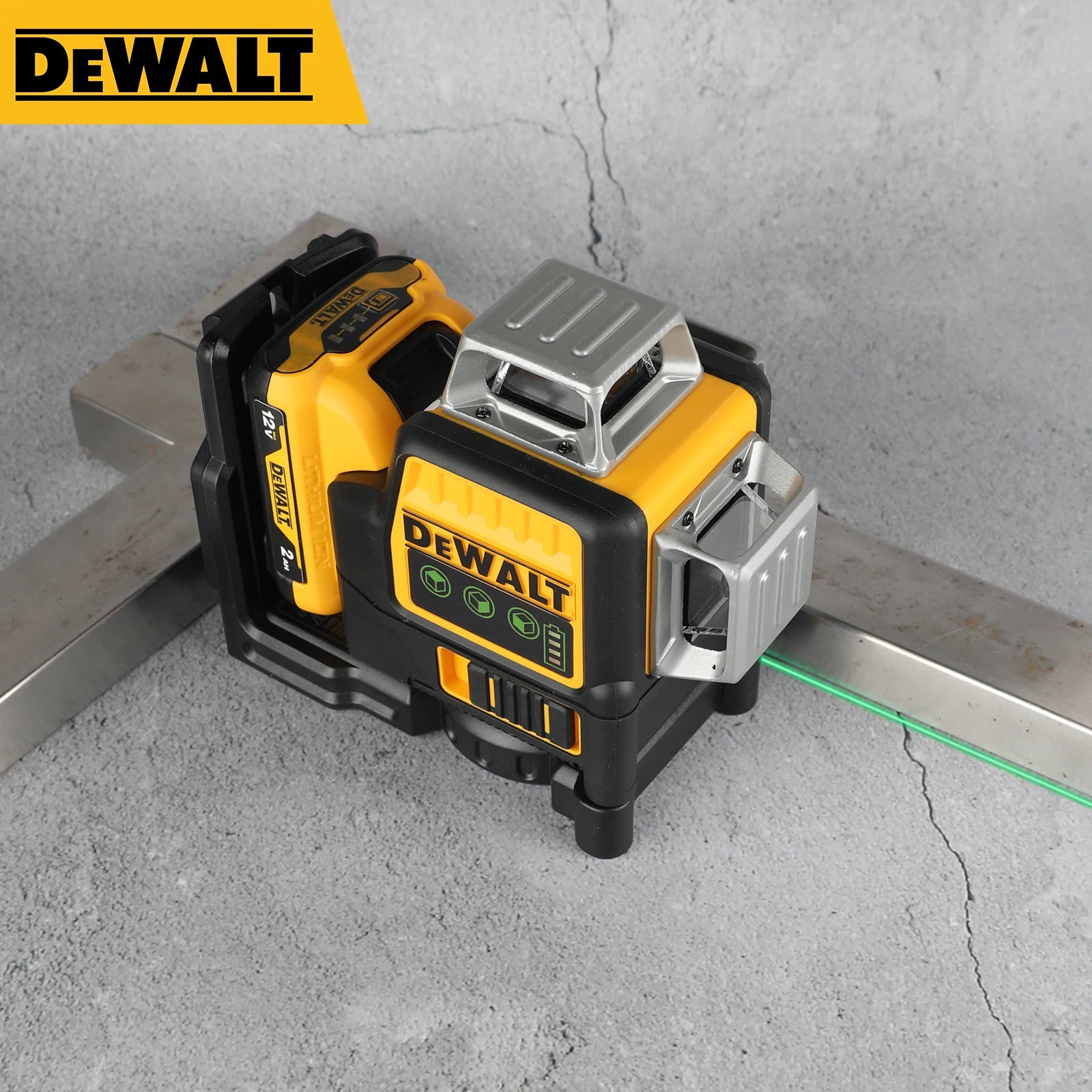 Dewalt DW089LG 12-Line Green Beam Laser Level - 360° 3-Side Coverage, 12V Li-Ion.