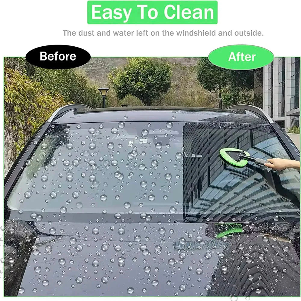 Telescopic Car  Windshield Cleaning Brush Set Microfiber Window Cleaner Scraping Mist Eliminator