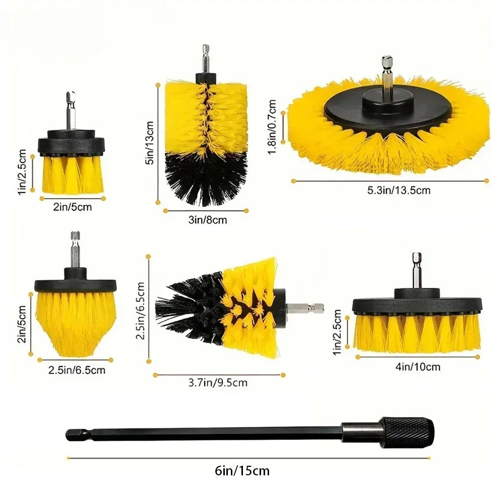 Electric Drill High-Density Bristle Carpet And Glass Cleaning Tool Kit.