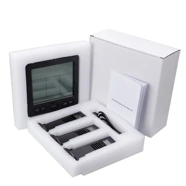 Wireless Weather Station Indoor/Outdoor Thermometer & Digital Hygrometer With 3pcs Remote Sensors