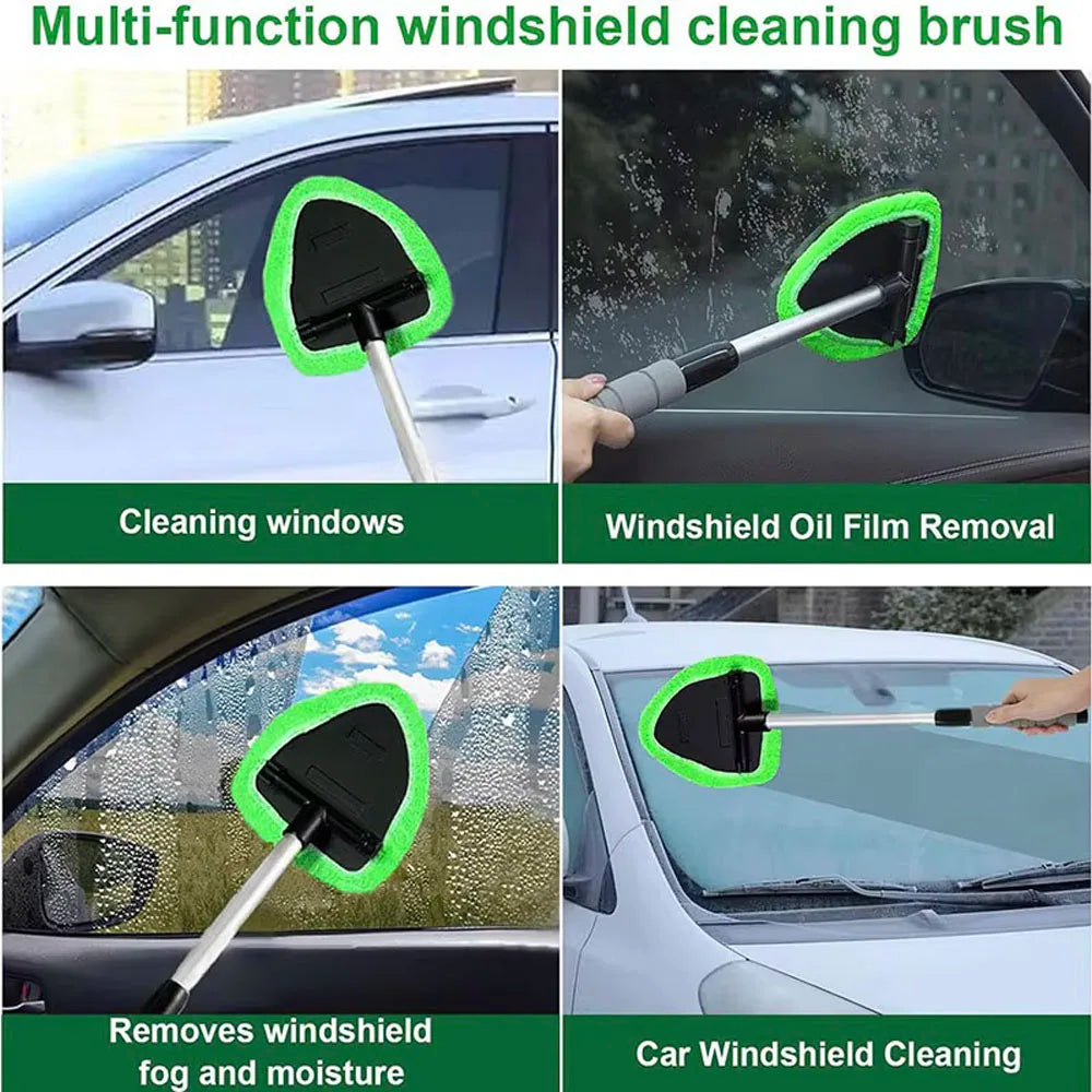Telescopic Car  Windshield Cleaning Brush Set Microfiber Window Cleaner Scraping Mist Eliminator