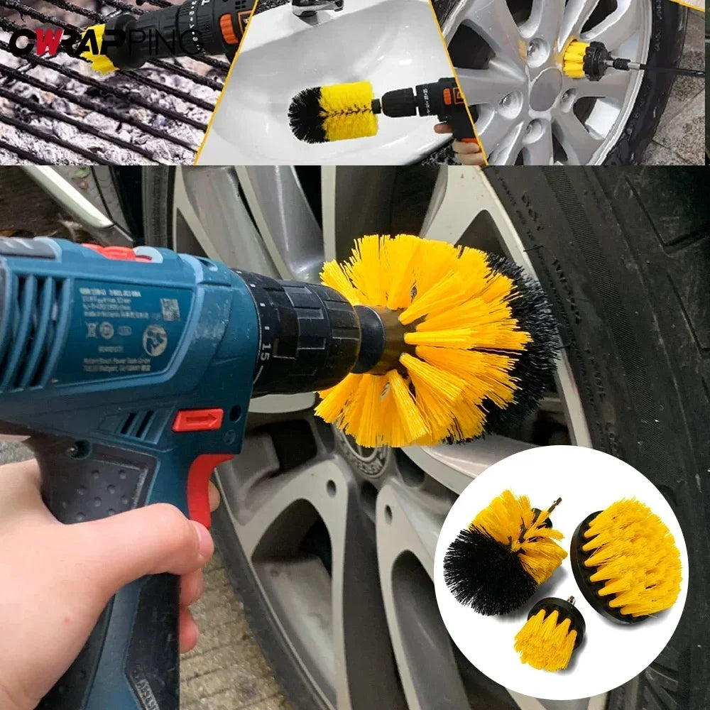 Electric Drill High-Density Bristle Carpet And Glass Cleaning Tool Kit.