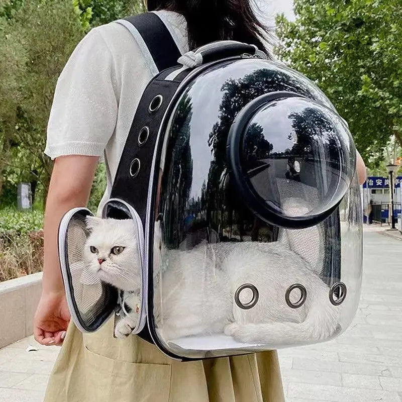 Pet Cat Carrying Bag, Breathable Portable Transparent Backpack