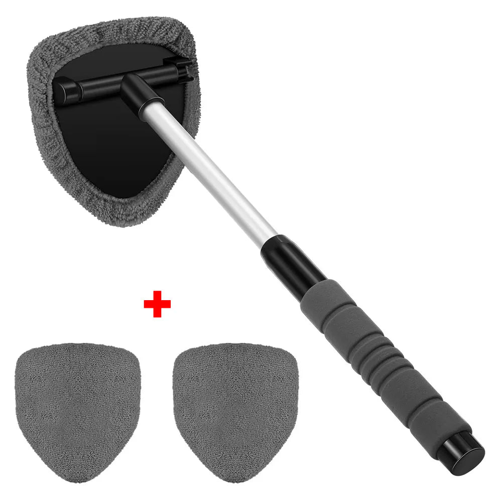 Telescopic Car  Windshield Cleaning Brush Set Microfiber Window Cleaner Scraping Mist Eliminator