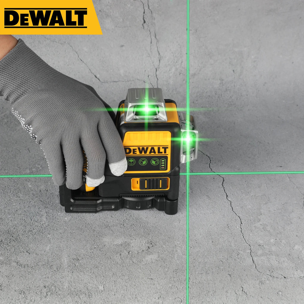 Dewalt DW089LG 12-Line Green Beam Laser Level - 360° 3-Side Coverage, 12V Li-Ion.