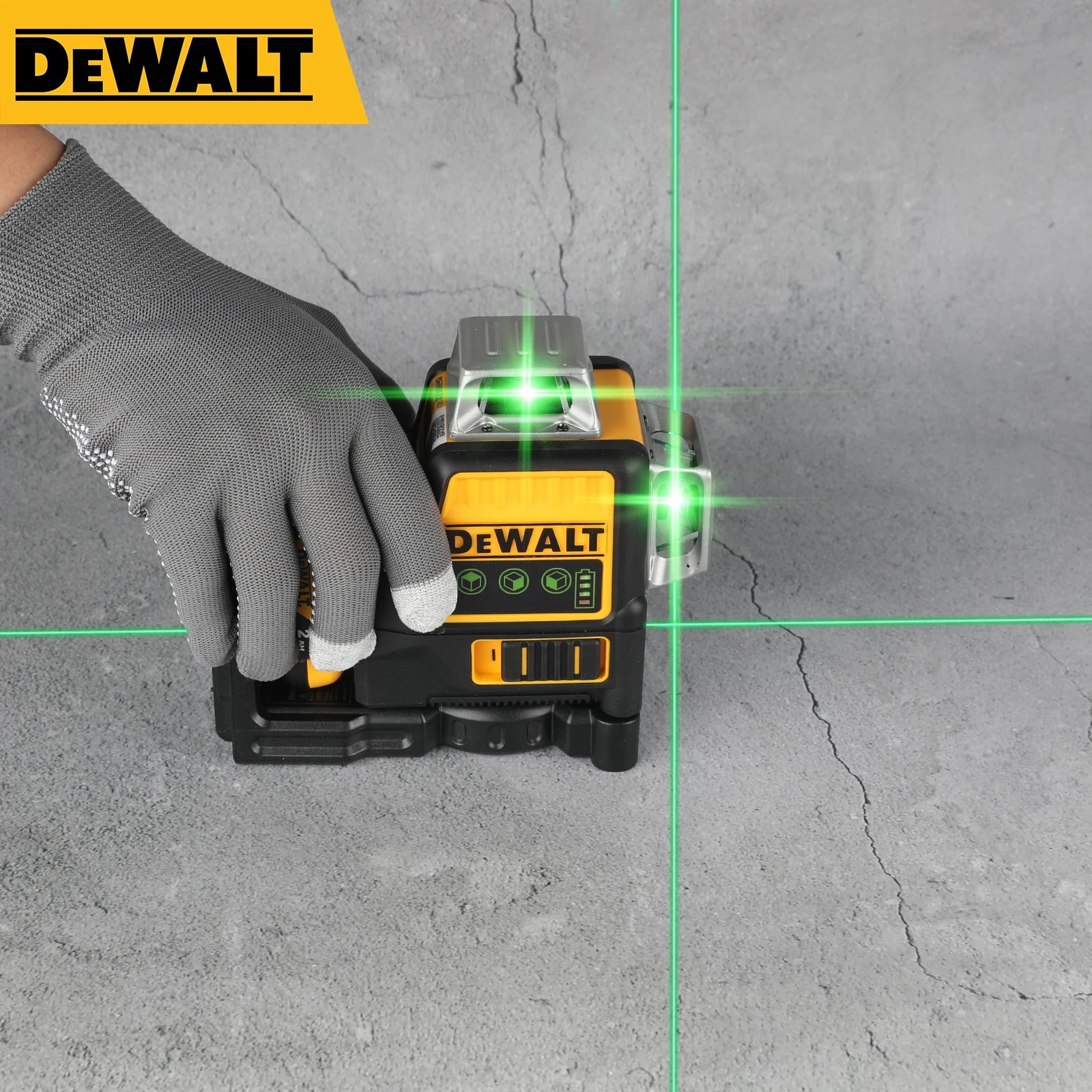 Dewalt DW089LG 12-Line Green Beam Laser Level - 360° 3-Side Coverage, 12V Li-Ion.