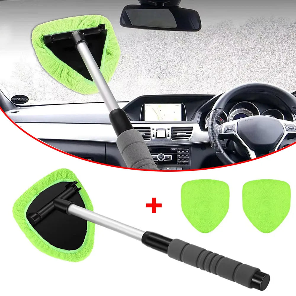 Telescopic Car  Windshield Cleaning Brush Set Microfiber Window Cleaner Scraping Mist Eliminator