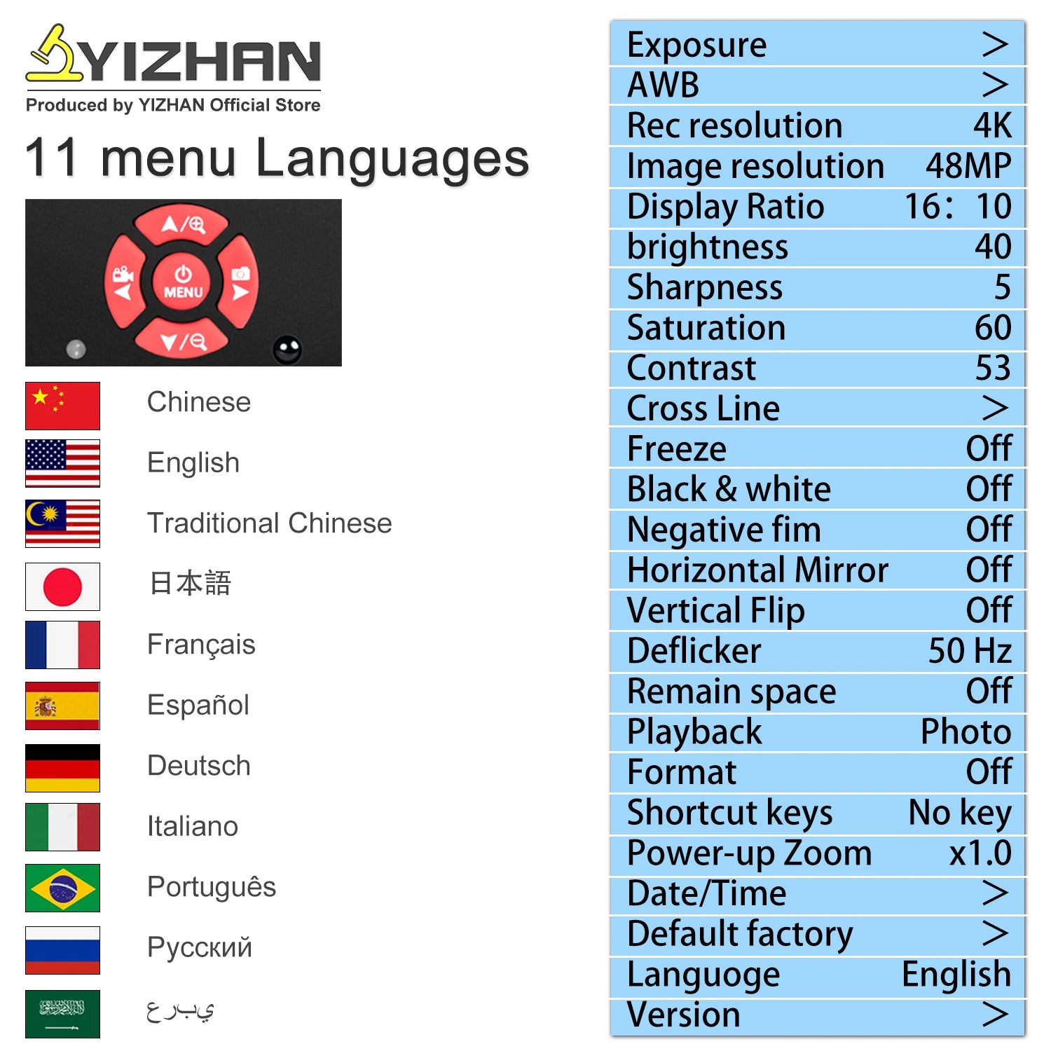YIZHAN 48MP 4K Electronics Soldering Microscope FULL HD 1080P HDMI Camera Software 1-150x Lens Stand