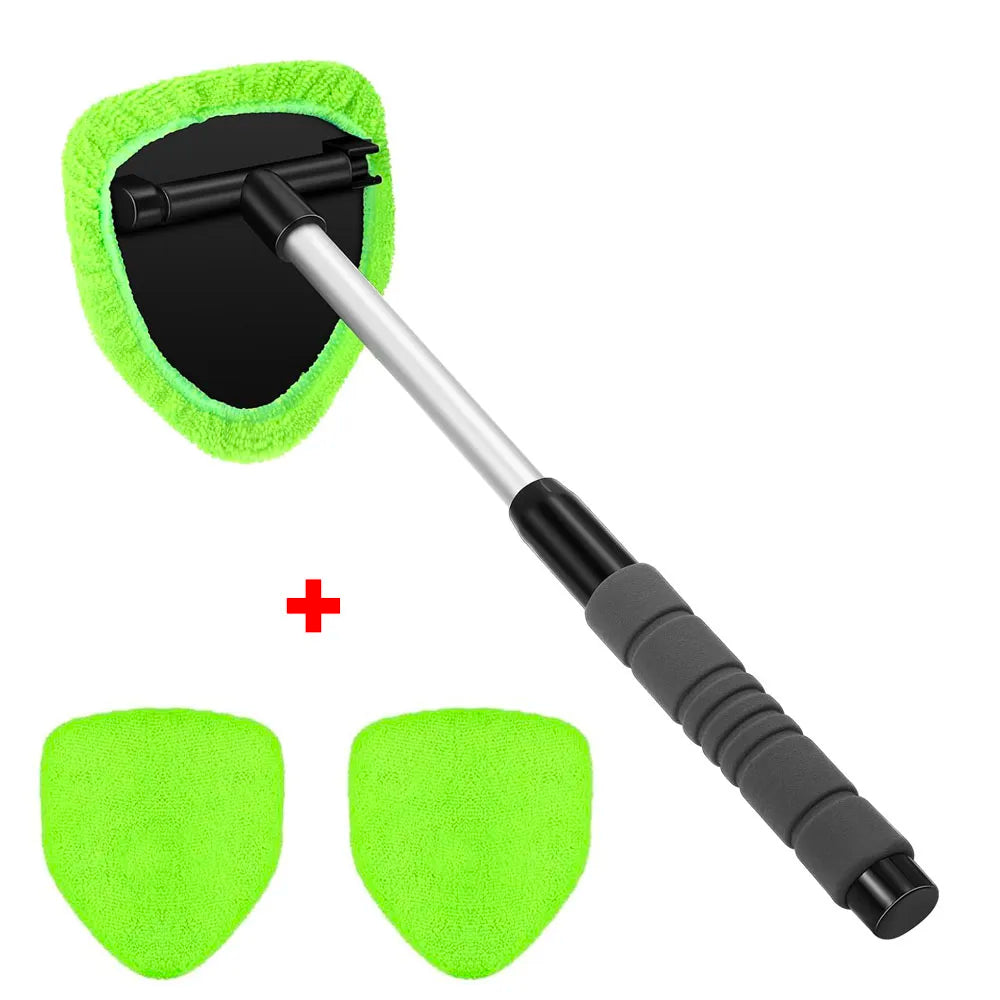 Telescopic Car  Windshield Cleaning Brush Set Microfiber Window Cleaner Scraping Mist Eliminator