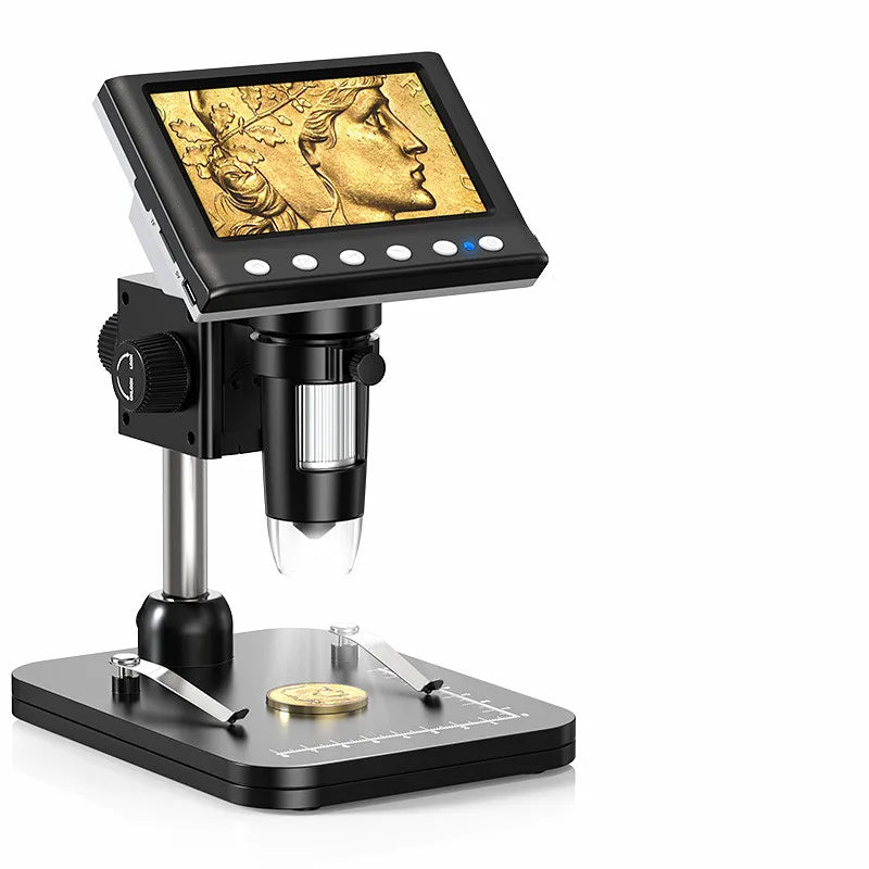 Hayve 4.3'' Digital Microscope 1000X Coin , 1080P Video MicroscopeWith 8 LEDs , PC View