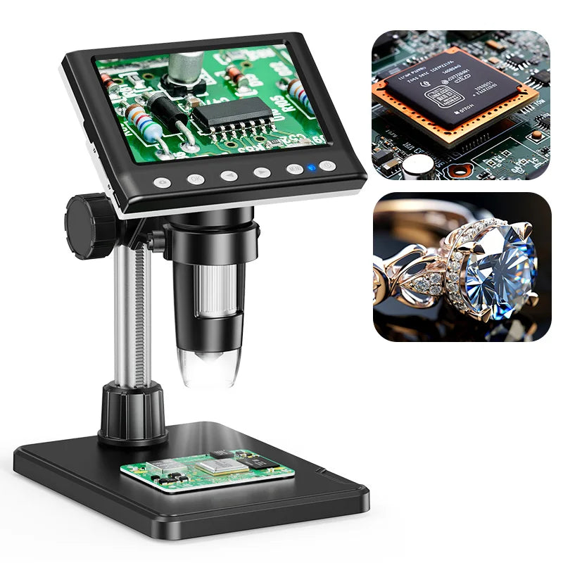 Hayve 4.3'' Digital Microscope 1000X Coin , 1080P Video MicroscopeWith 8 LEDs , PC View