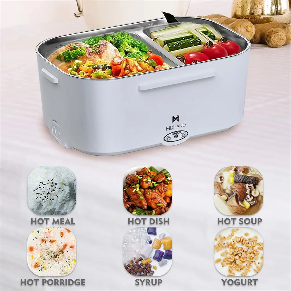 65W 1.5L Portable Electric Lunch Box Food Heater for Car Or Home - Leak Proof