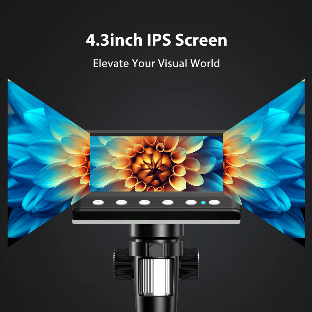 Hayve 4.3'' Digital Microscope 1000X Coin , 1080P Video MicroscopeWith 8 LEDs , PC View