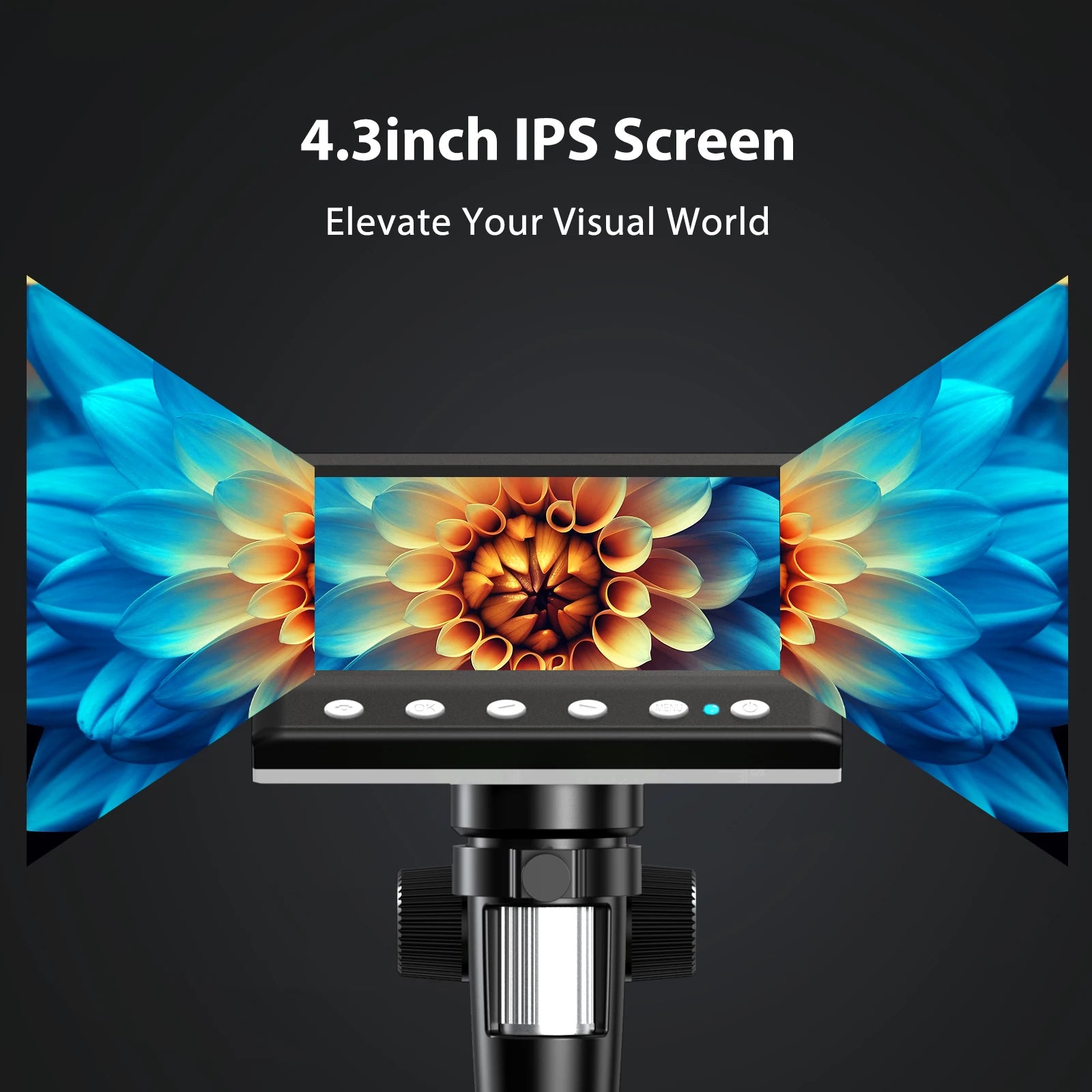 Hayve 4.3'' Digital Microscope 1000X Coin , 1080P Video MicroscopeWith 8 LEDs , PC View