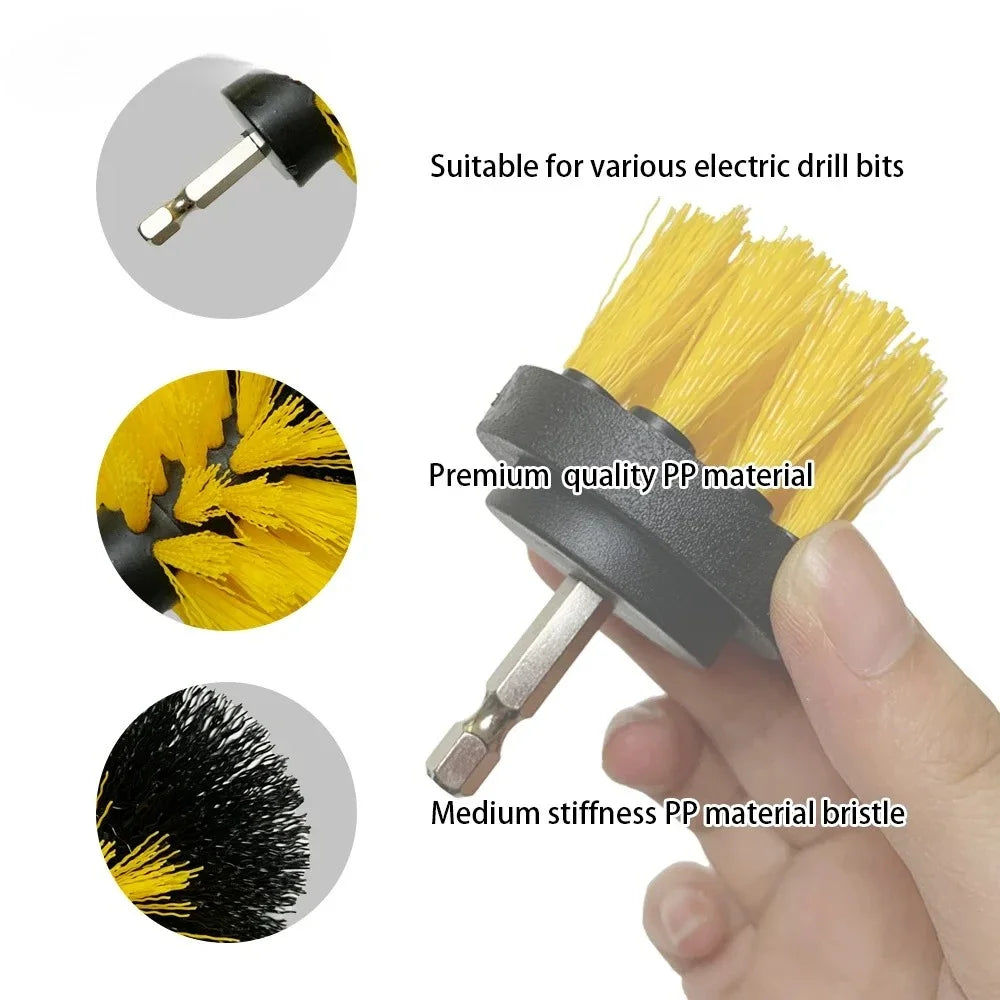 Electric Drill High-Density Bristle Carpet And Glass Cleaning Tool Kit.