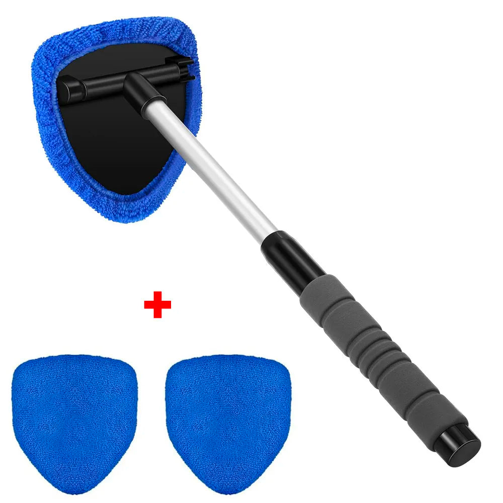 Telescopic Car  Windshield Cleaning Brush Set Microfiber Window Cleaner Scraping Mist Eliminator