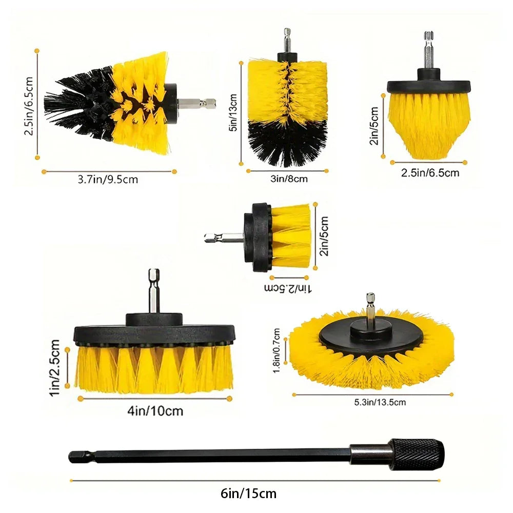 Electric Drill High-Density Bristle Carpet And Glass Cleaning Tool Kit.