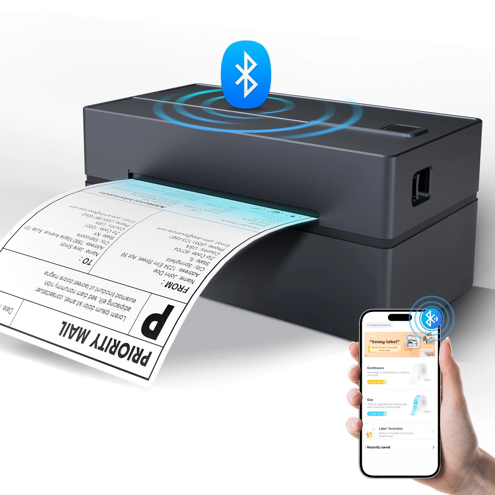 Thermal Label Printer Portable No Ink Required 203DPI 4x6 for Small Business